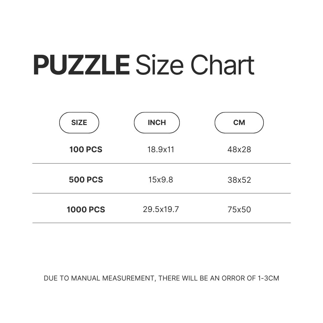 Puzzle Size Chart - Daniel Ricciardo Store